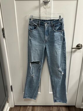 Abercrombie & Fitch Light Blue 90’s Straight High Rise Jeans
